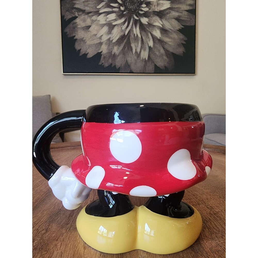 RARE Disney Parks Minnie Mouse Polka Dot Skirt & Legs Coffee Cup Tea Mug - Picture 3 of 4